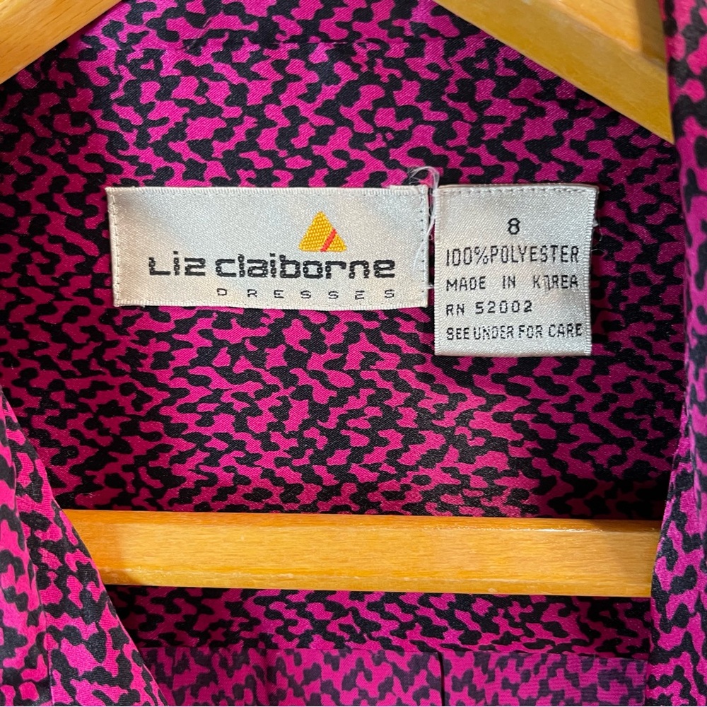 Structured Shoulder Blouse VTG 80s Liz Claiborne 8 Office Dopamine Dressing Pink - Picture 4 of 12